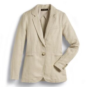 Peruvian Connection Belda Blazer Jacket Lyocell Linen Cream Classic Western 12